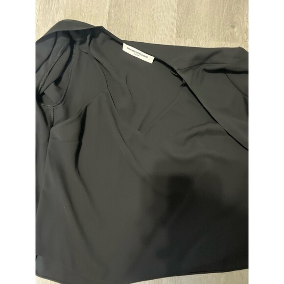 Amanda Uprichard Black Two-Layer Tie-Front Blouse – Size Small - Picture 5 of 10